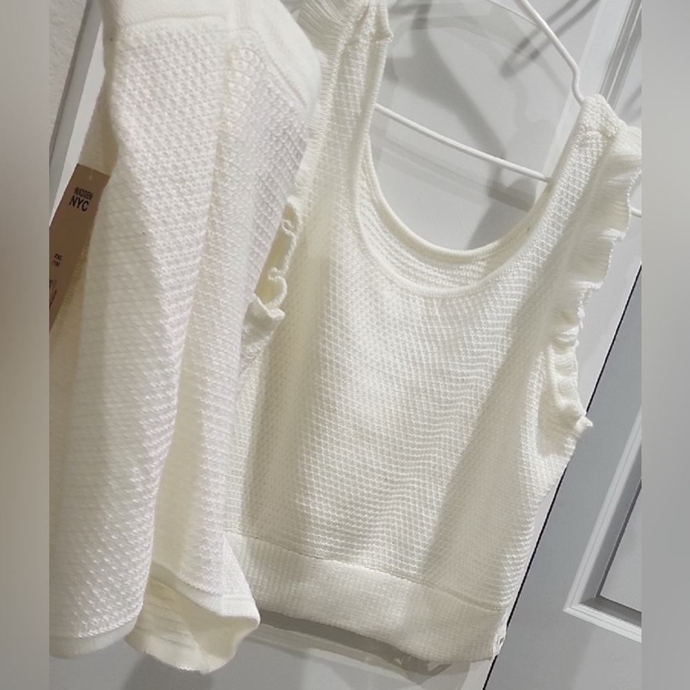Madden NYC White Knit 2-Piece Set